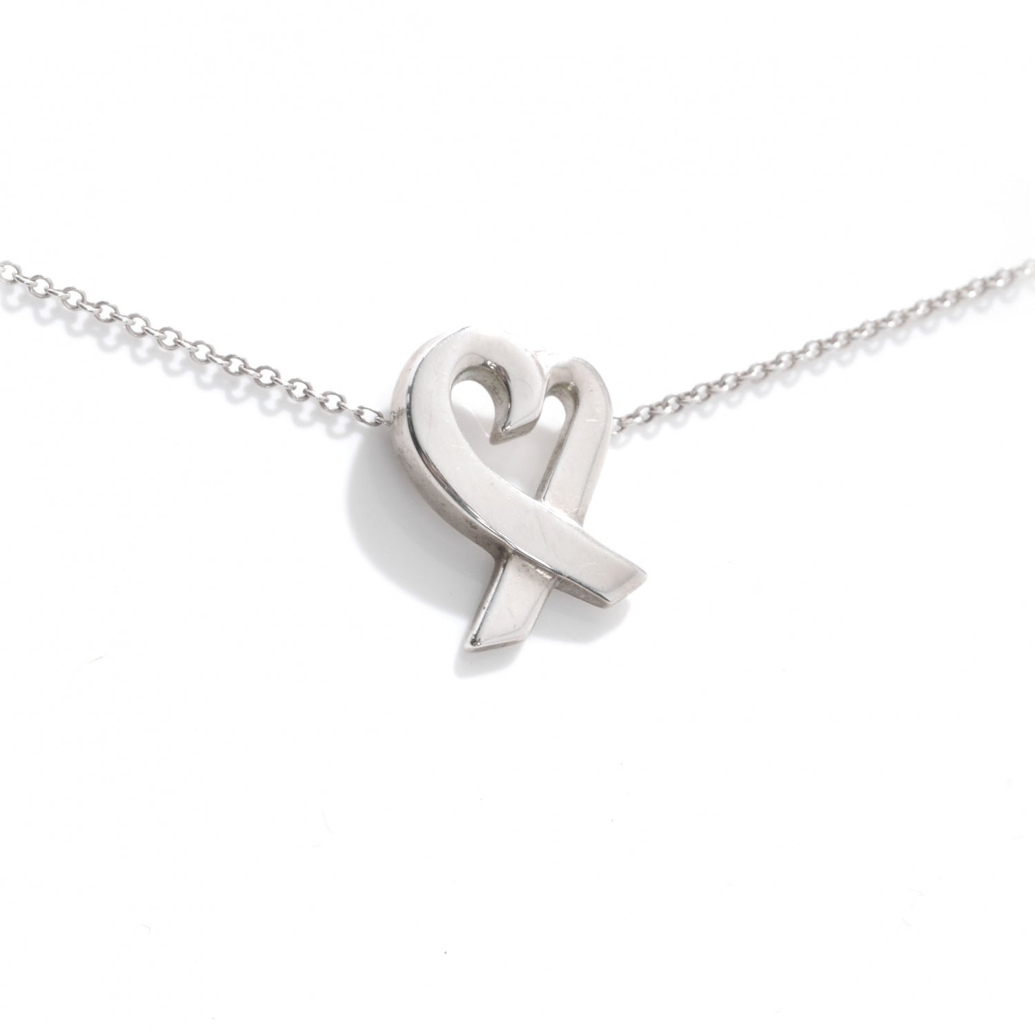 Tiffany Sterling Silver Paloma Picasso Loving Heart Pendant Necklace 1 of 6