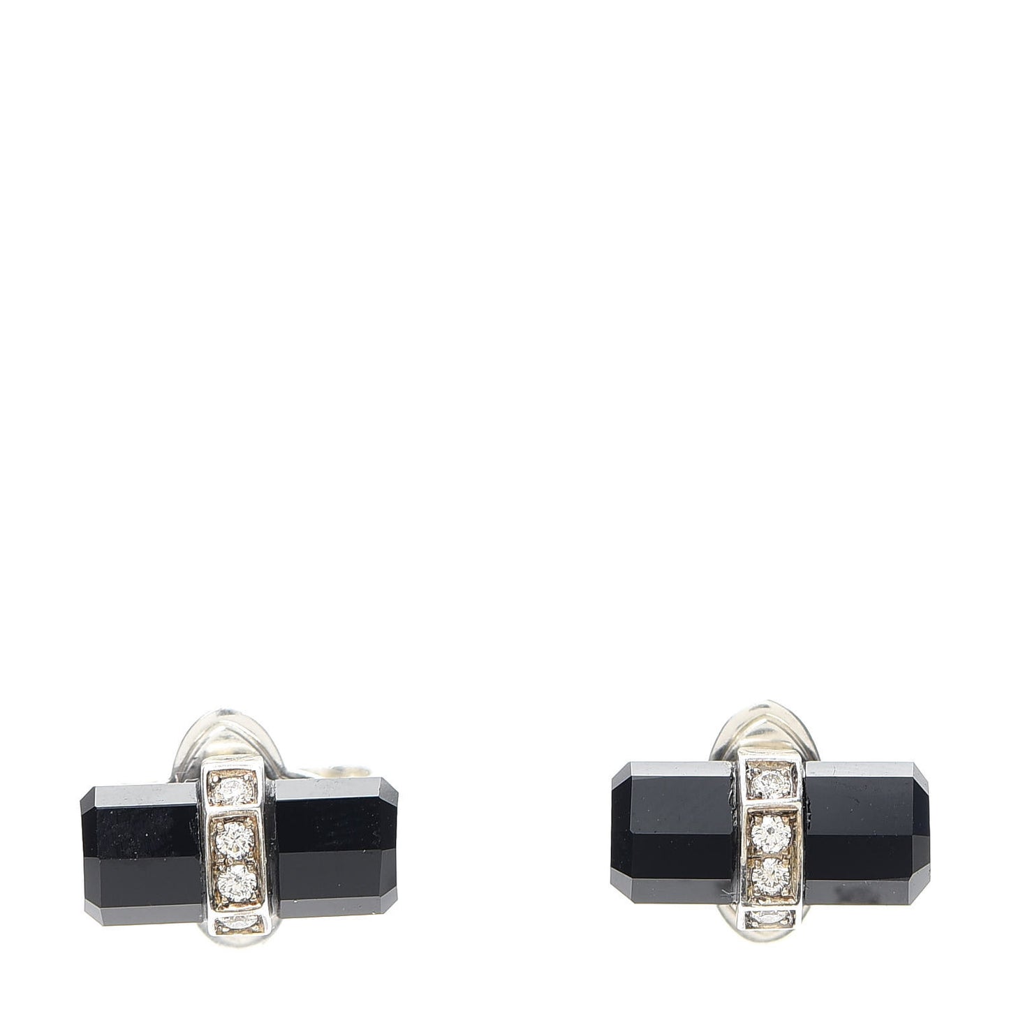 Sterling Silver Diamond Black Onyx Lexington Earrings