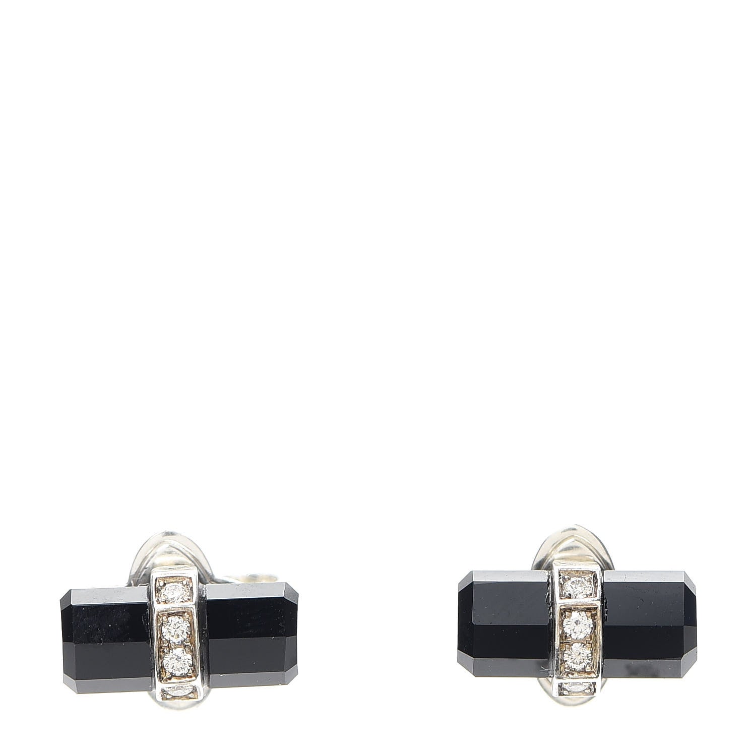 David Yurman Sterling Silver Diamond Black Onyx Lexington Earrings 1 of 4