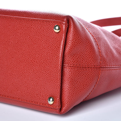 Chanel Caviar CC Drawstring Shoulder Bag Red 7 of 13