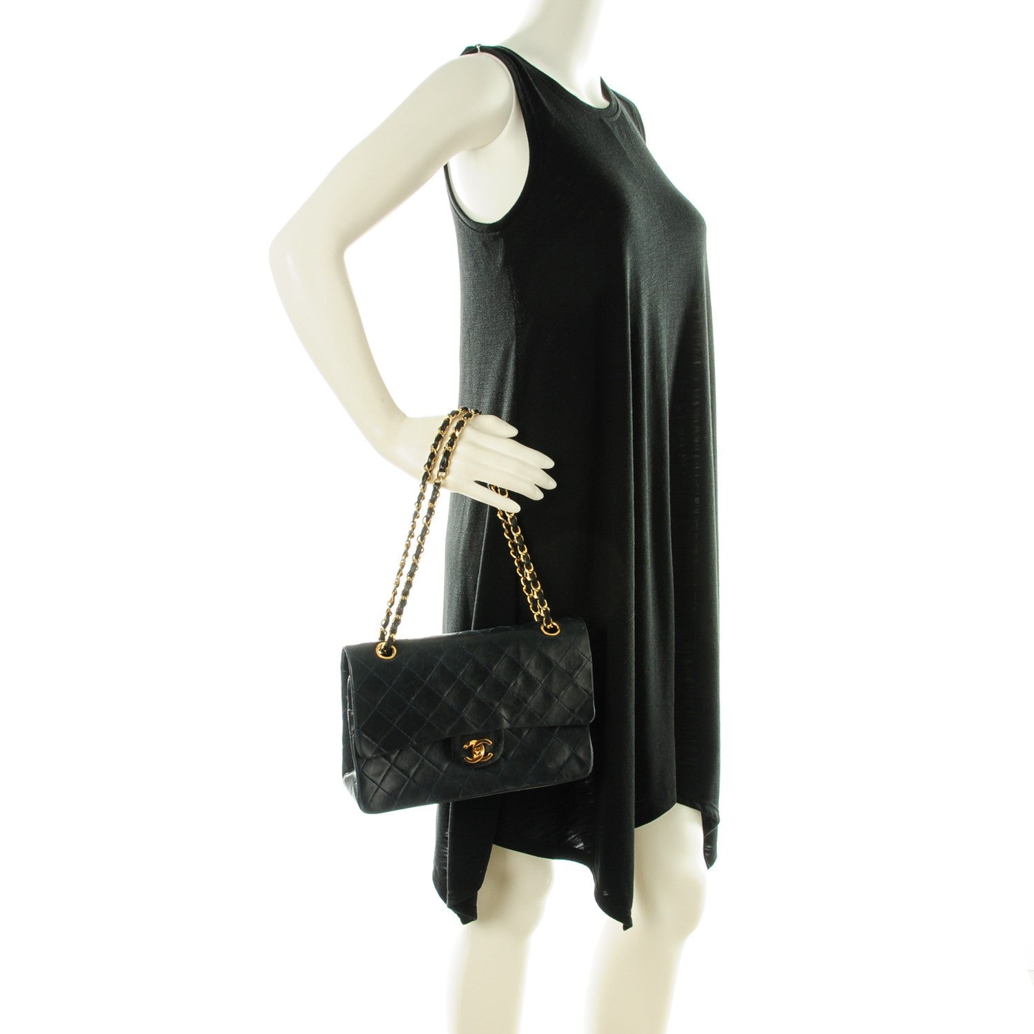 Chanel Lambskin Quilted Medium Double Flap Navy 2 of 9
