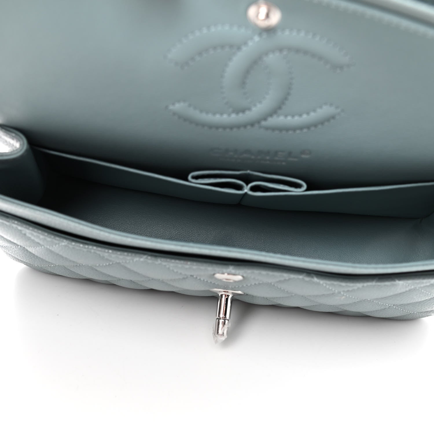 Chanel Caviar Quilted Small Double Flap Light Blue 4 of 4