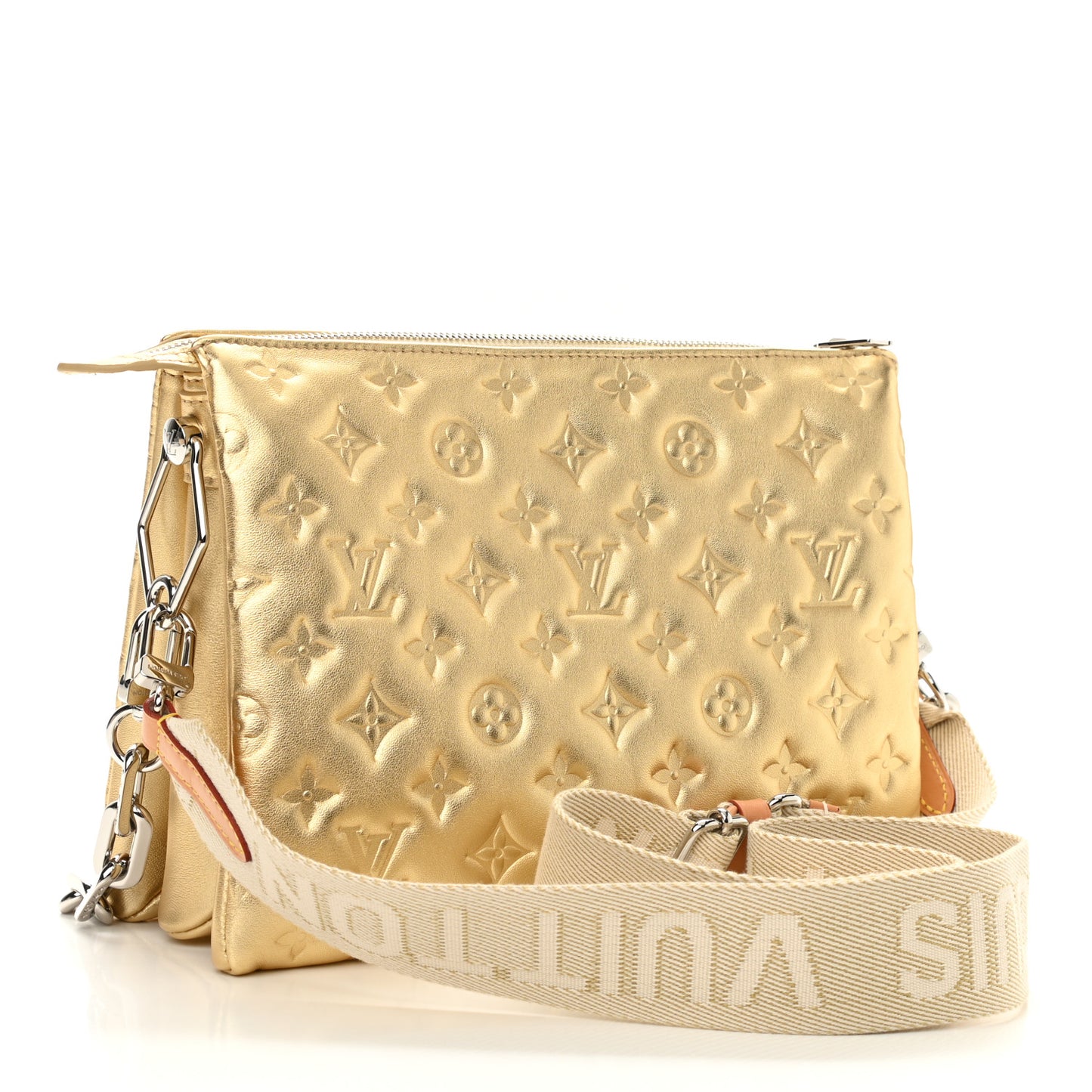 Lambskin Embossed Monogram Coussin PM Gold