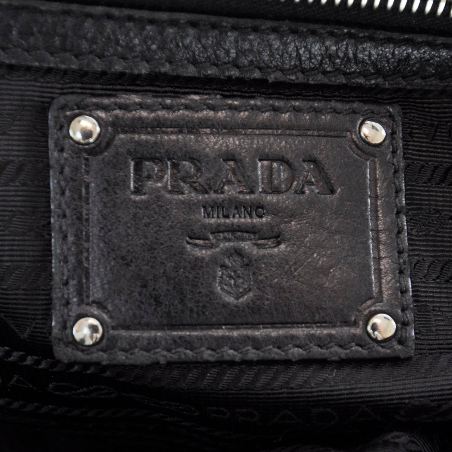Prada Cervo Deerskin Shoulder Bag Black 9 of 11