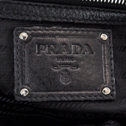 Prada Cervo Deerskin Shoulder Bag Black 9 of 11