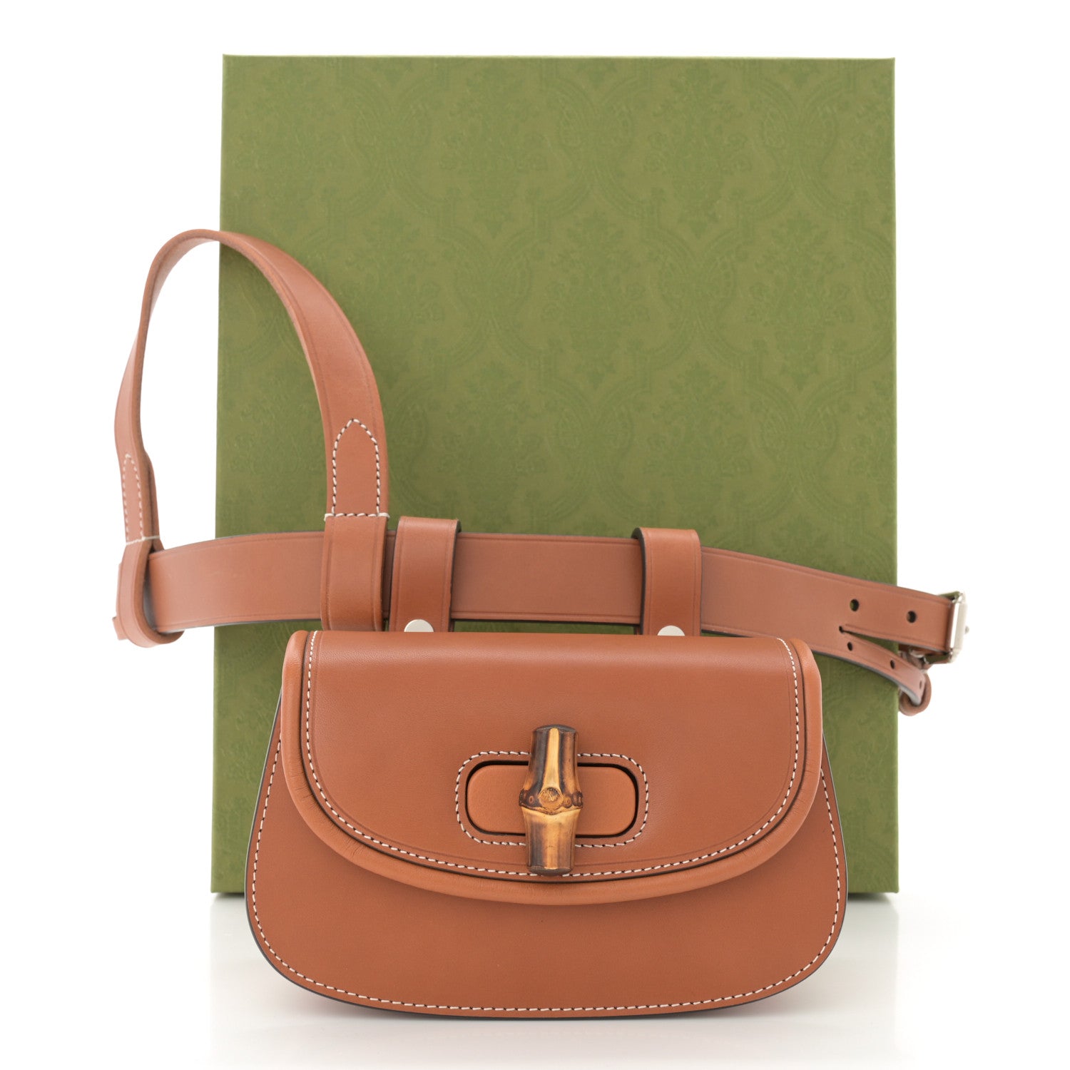 Gucci Calfskin Bamboo Mini 1947 Belt Bag 85 34 Brown 11 of 11