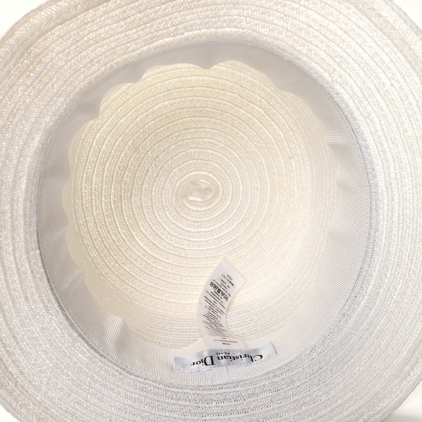 Straw Bucket Hat 59 White Blue