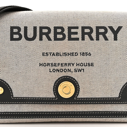 Burberry Canvas Horseferry Print Note Crossbody Bag Grey Black 8 of 13