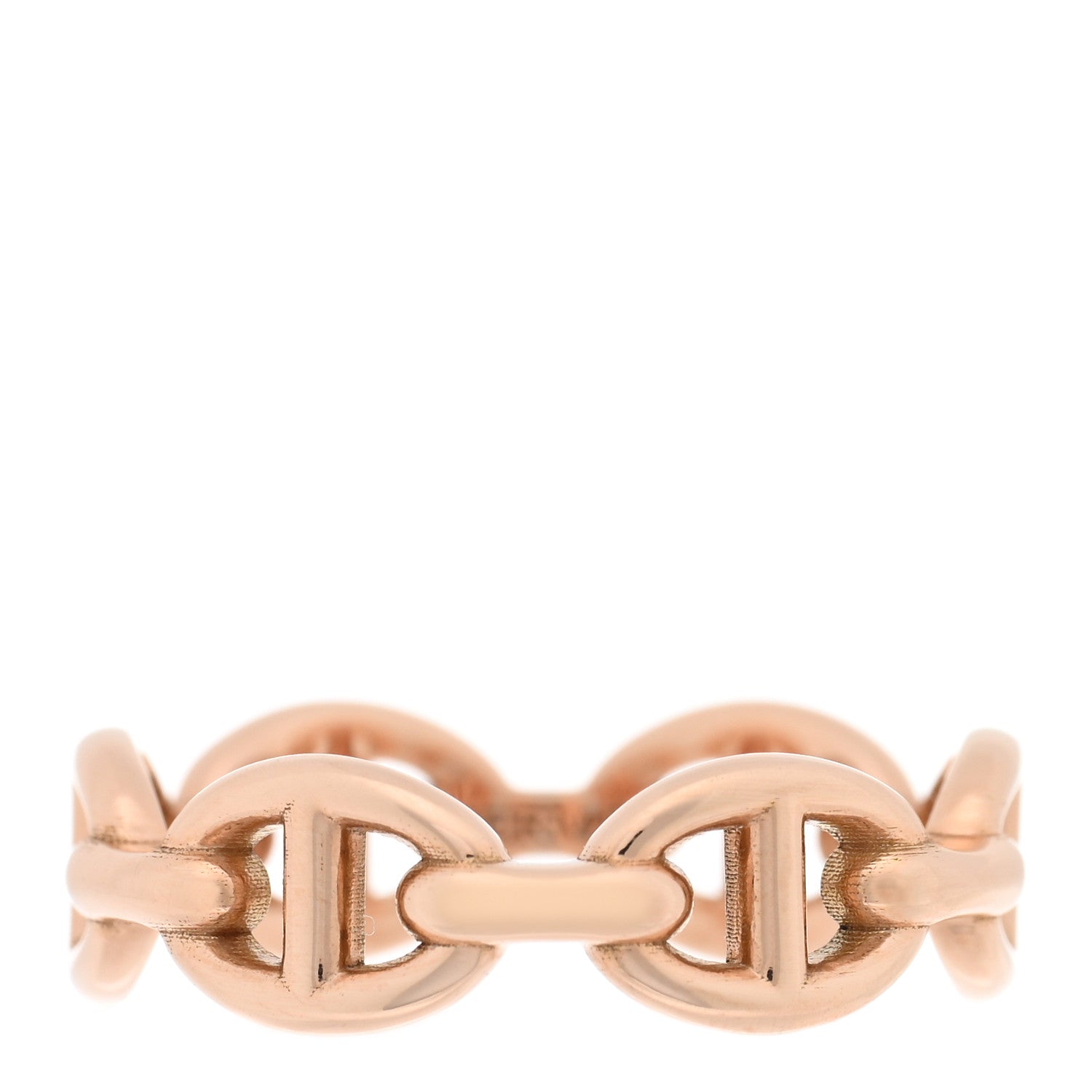 Hermes 18K Rose Gold PM Chaine d'Ancre Enchainee Ring 51 5.75 1 of 5