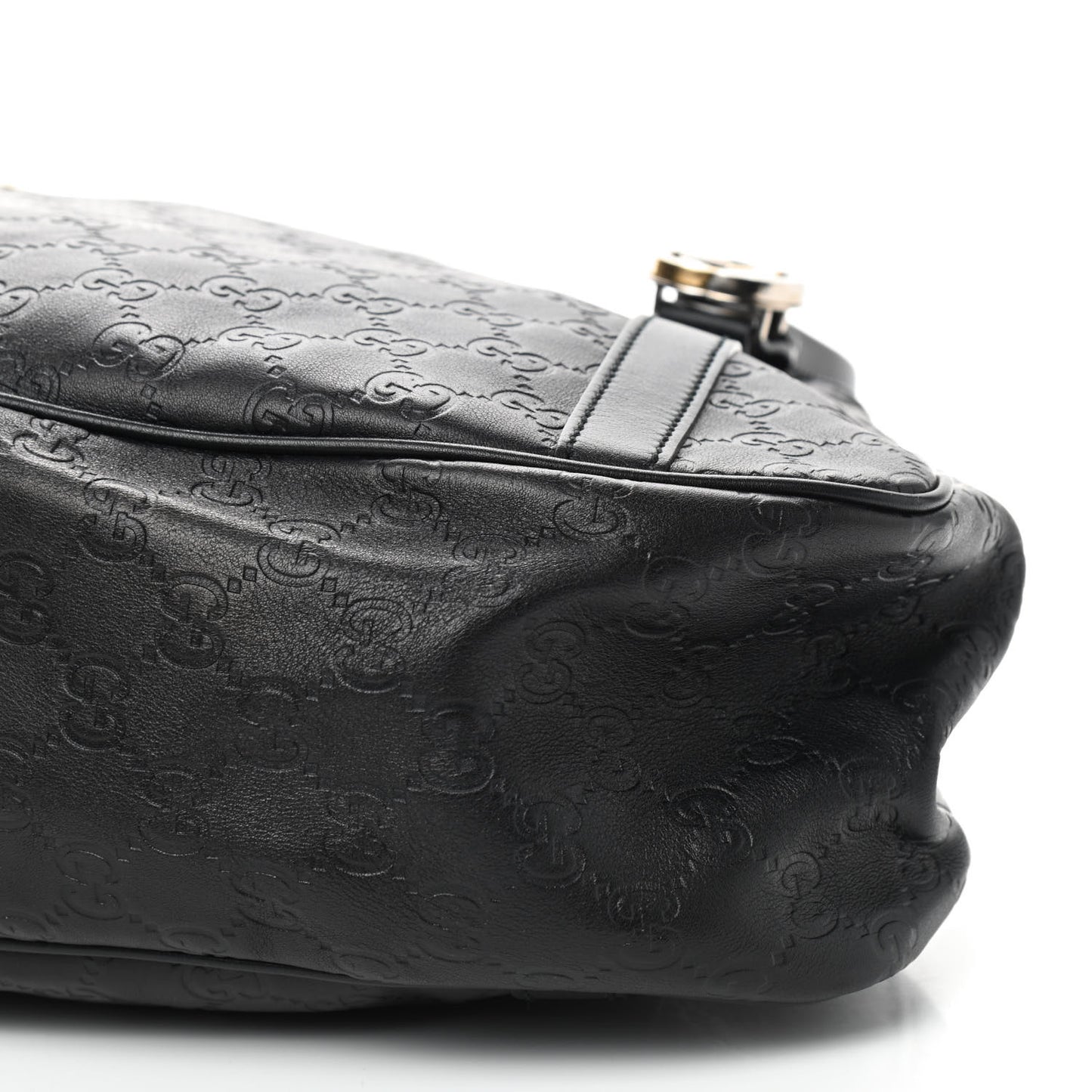 Guccissima Medium GG Twins Shoulder Bag Black