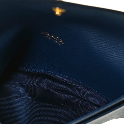 Prada Saffiano Metal Flap Wallet Bluette 6 of 8