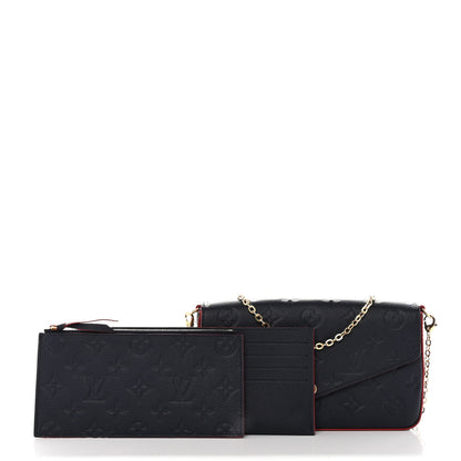 Louis Vuitton Empreinte Pochette Felicie Chain Wallet Marine Rouge 3 of 10