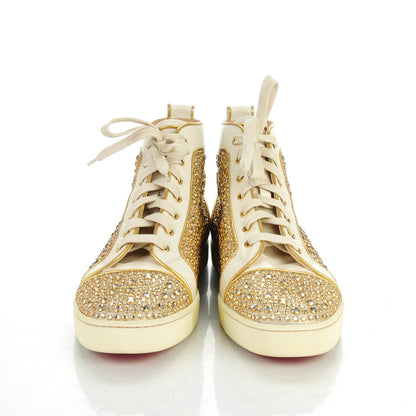 Christian Louboutin Mens Strass Louis Flat Sneakers 46.5 Off White Gold 2 of 8