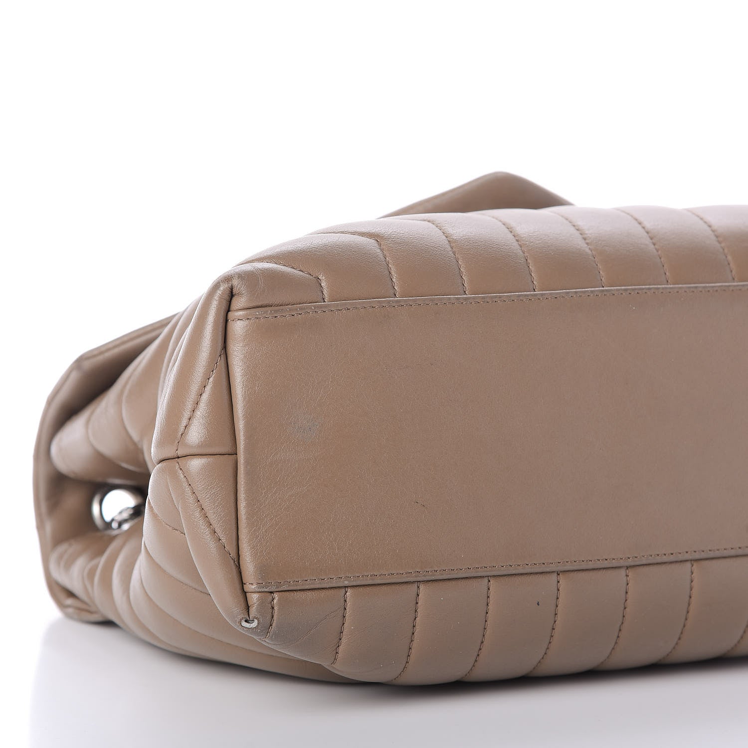 Saint Laurent Calfskin Y Quilted Medium Loulou Monogram Chain Satchel Light Brown 8 of 18