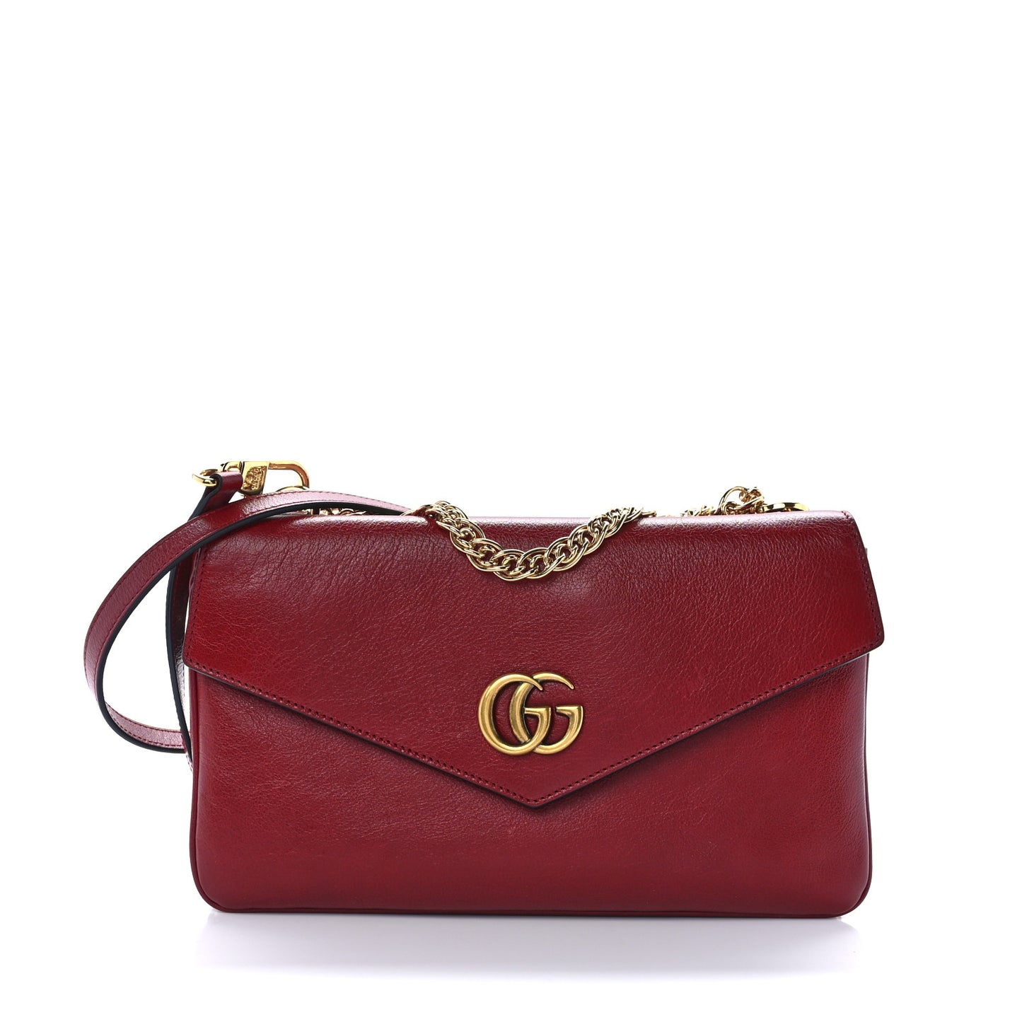Calfskin Diagonal GG Medium Thiara Double Envelope Shoulder Bag Black Red