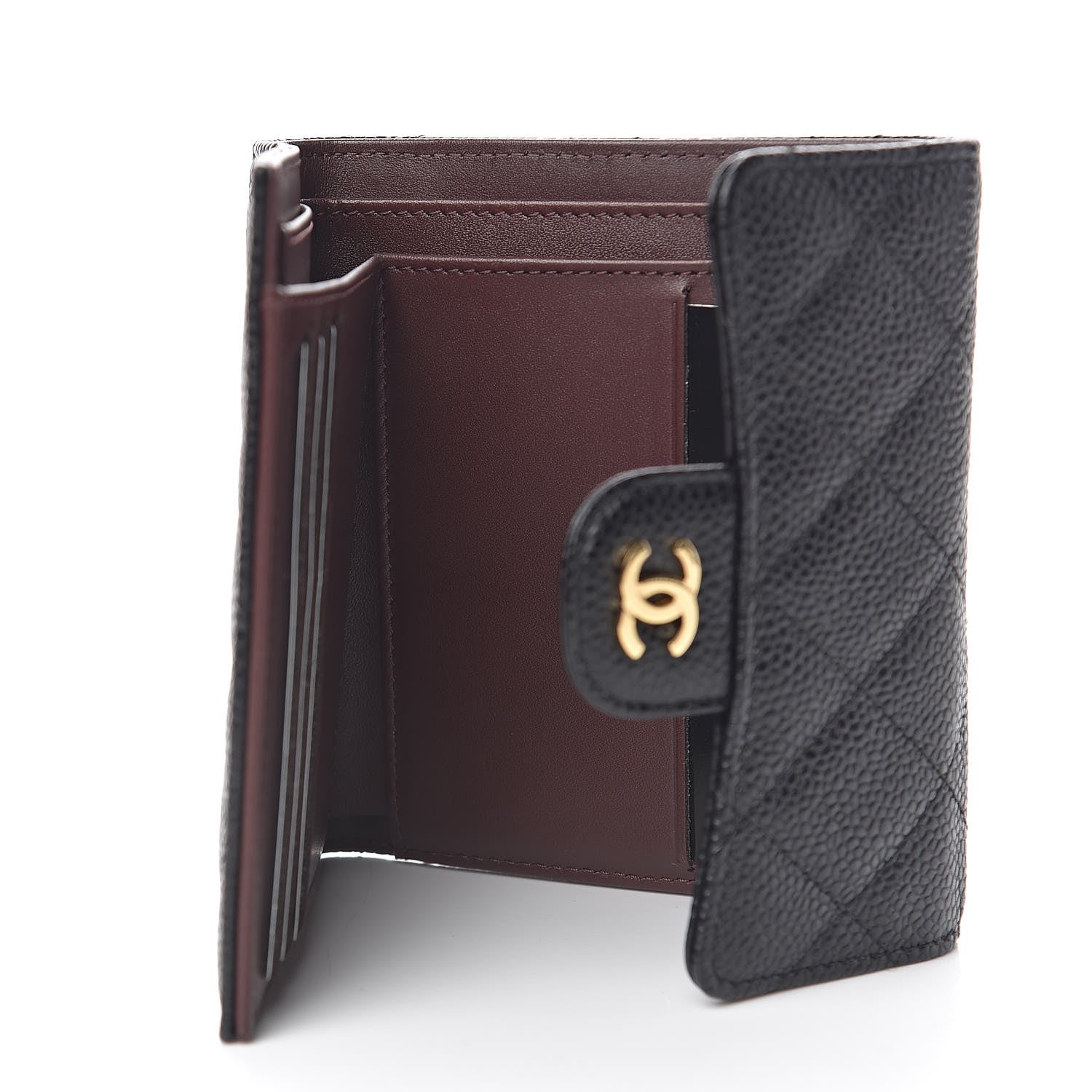 Chanel Caviar Quilted Compact Flap Wallet Black 5 of 9