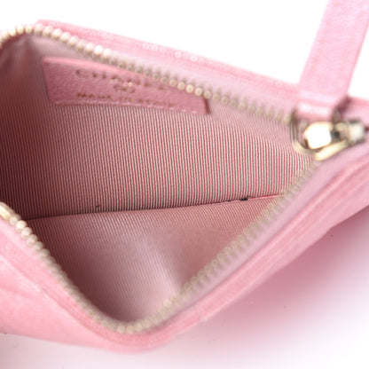 Chanel Iridescent Caviar Quilted Flap Zip Card Holder Pink 5 of 8