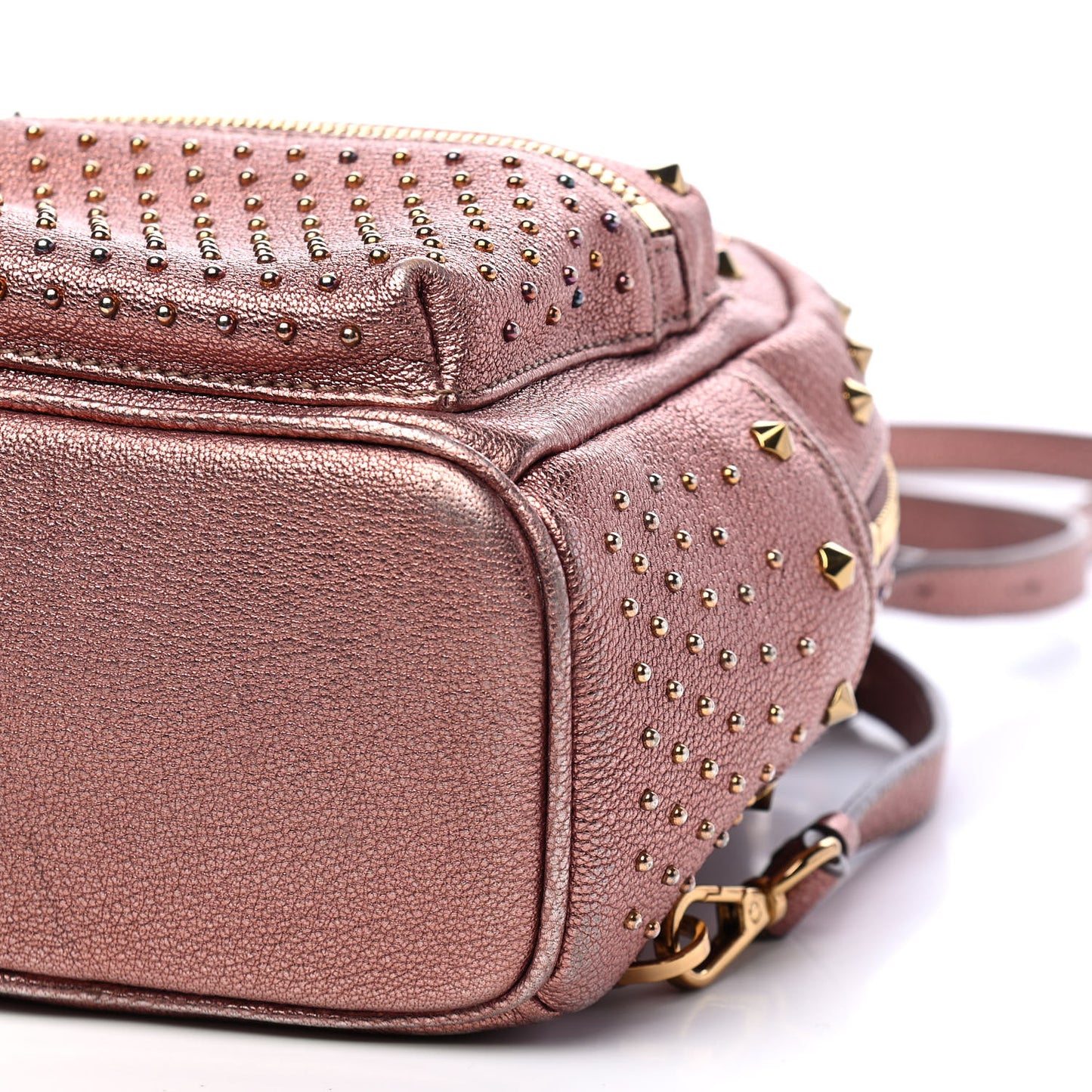 Metallic Calfskin Stud X-Mini Stark Bebe Boo Backpack Pink