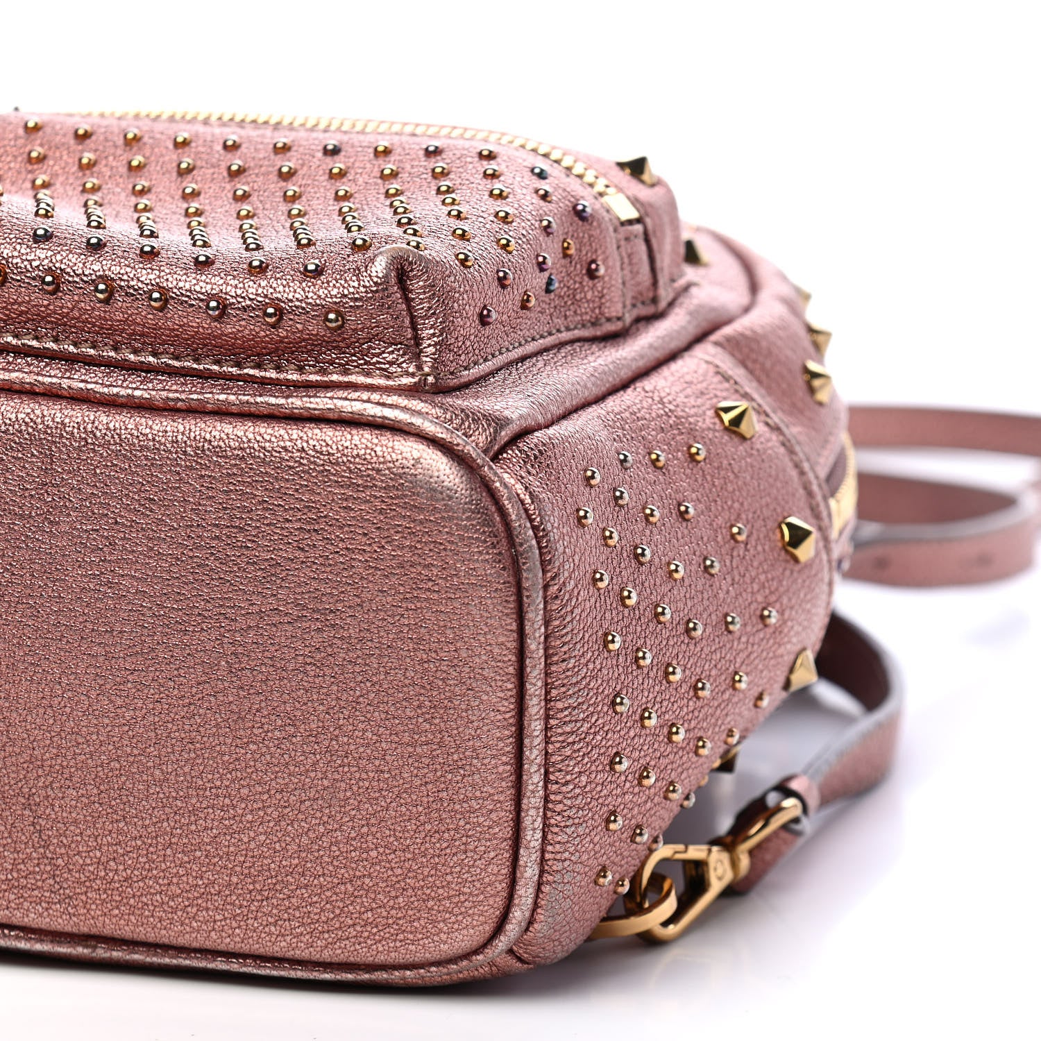 MCM Metallic Calfskin Stud X-Mini Stark Bebe Boo Backpack Pink 8 of 8