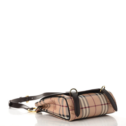 Burberry Haymarket Check Baby Bridle Saddle Bag Dark Clove Brown 4 of 7