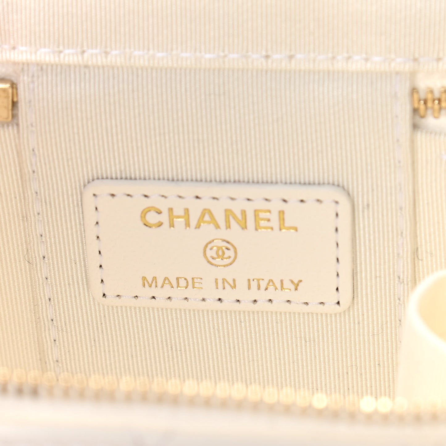 Lambskin Quilted My Chanel Lady Vanity Case With Chain White