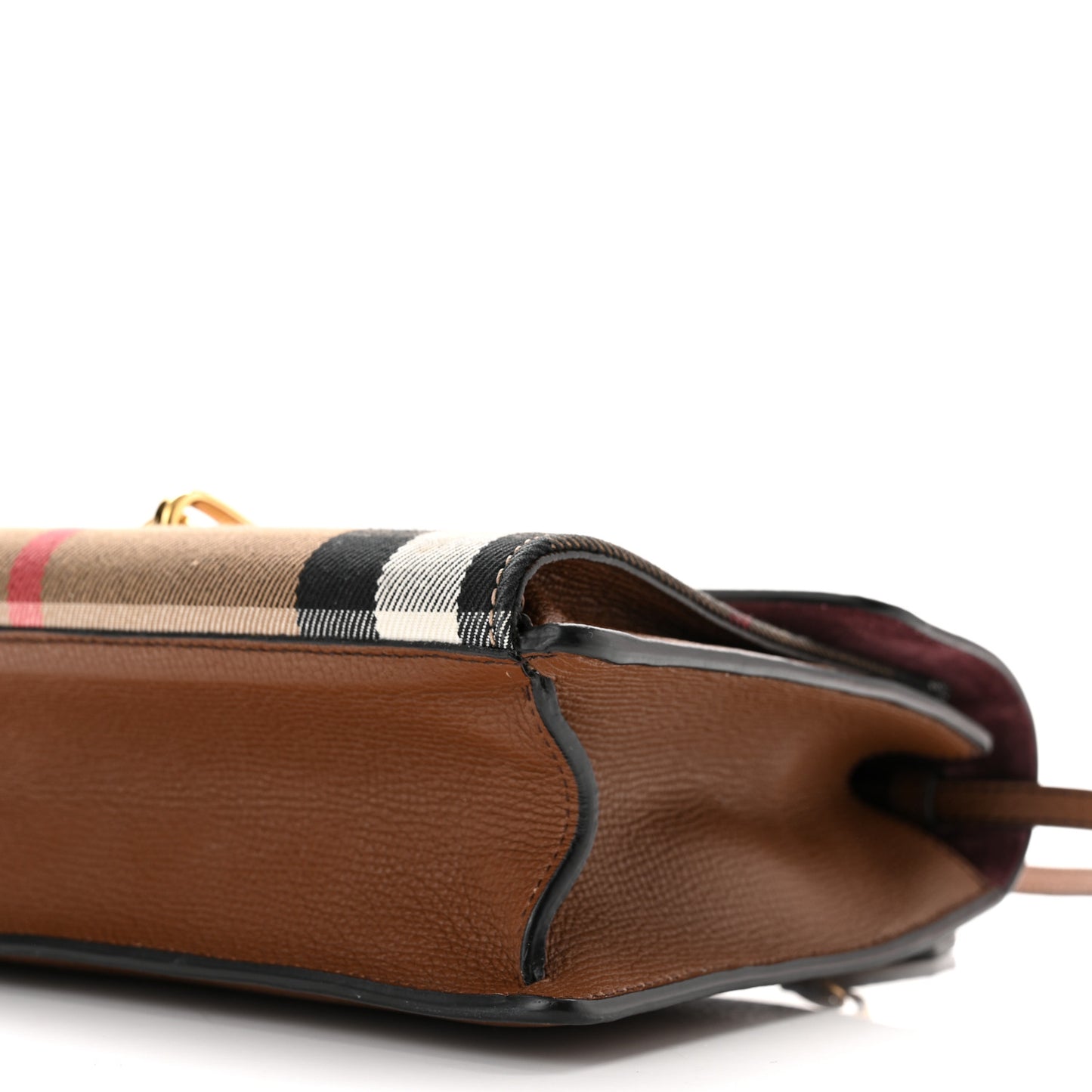 Derby Calfskin House Check Small Macken Crossbody Bag Tan