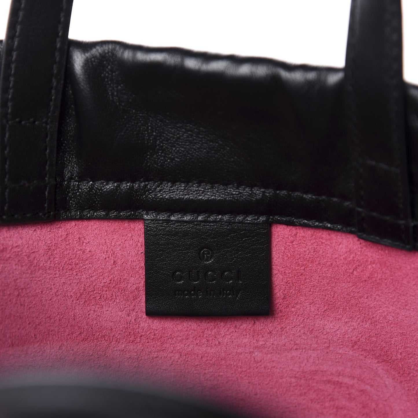 Grained Calfskin Logo Drawstring Backpack Box Pink Green Black