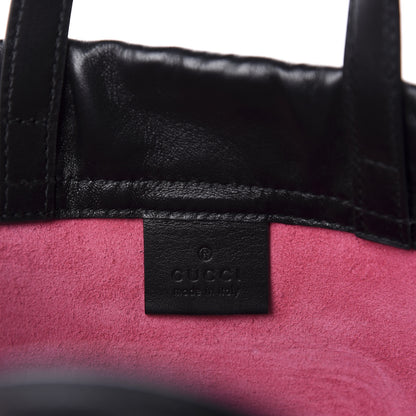 Gucci Grained Calfskin Logo Drawstring Backpack Box Pink Green Black 7 of 9