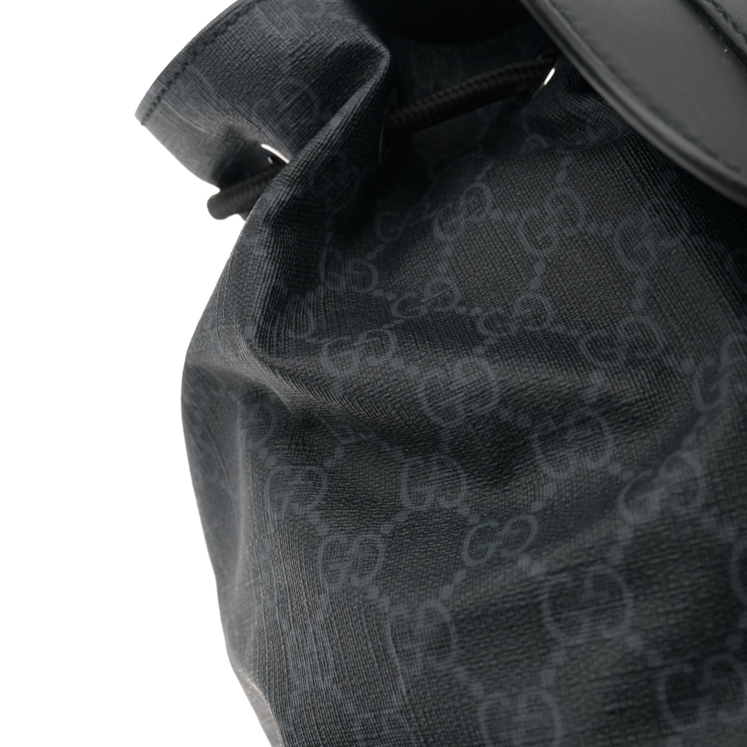 Gucci Soft GG Supreme Monogram Calfskin Web Double Buckle Backpack Black 12 of 13