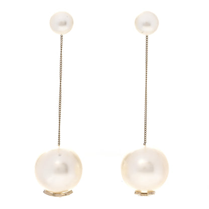 Chanel Pearl CC Dangle Earrings Gold 1 of 4