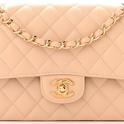 Chanel Caviar Quilted Medium Double Flap Beige 8 of 11