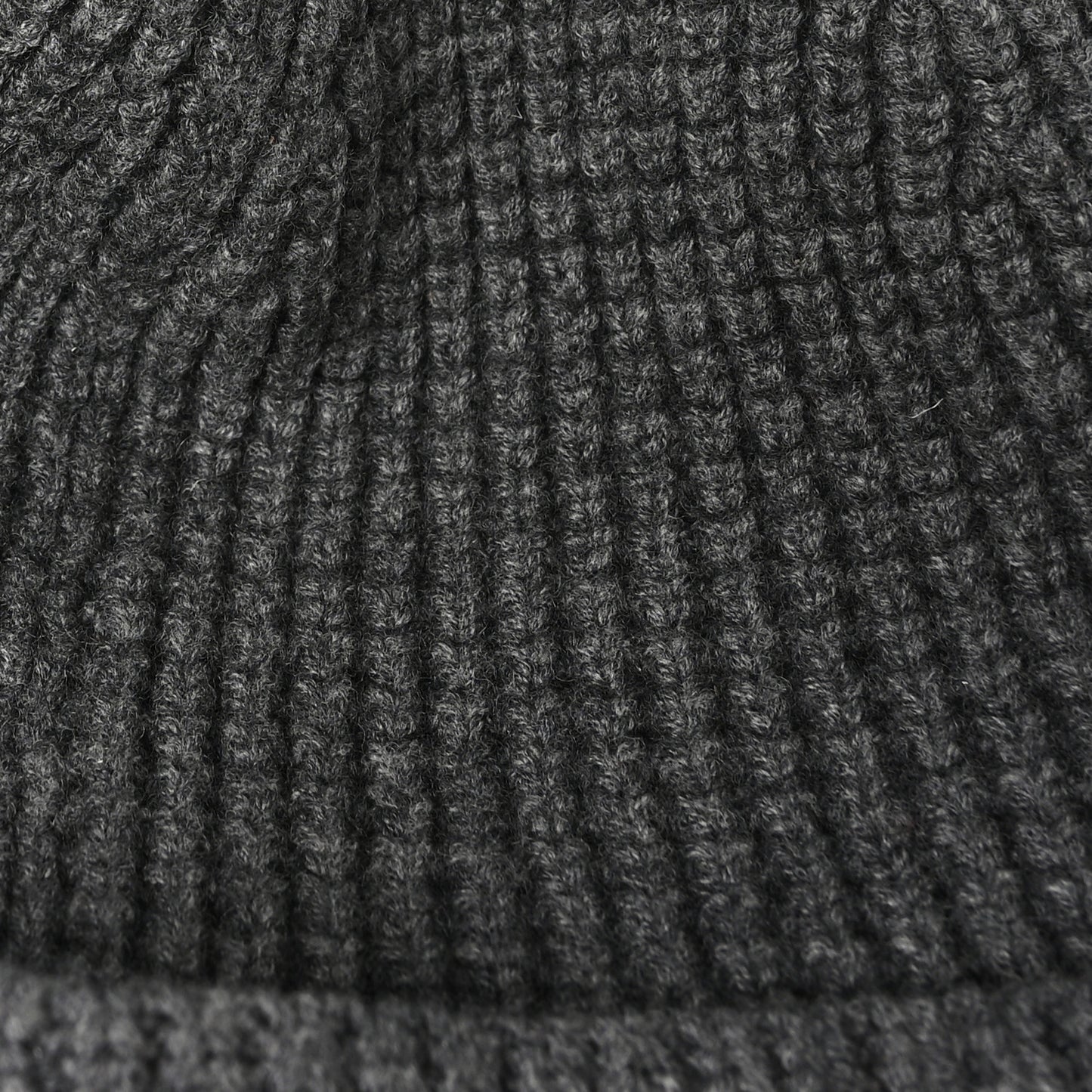 Wool Blend Ribbed Beanie Hat Grey