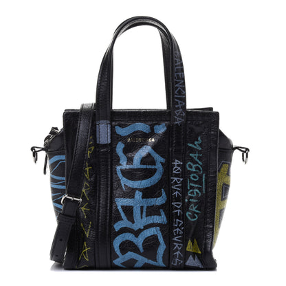 Balenciaga Agneau Arena Graffiti All Over XXS Bazar Shopper Tote Black Multicolor 1 of 4