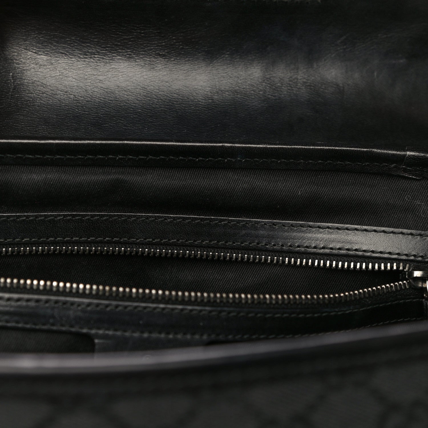 Gucci Monogram Studded Bamboo Bullet Satchel Black 10 of 16