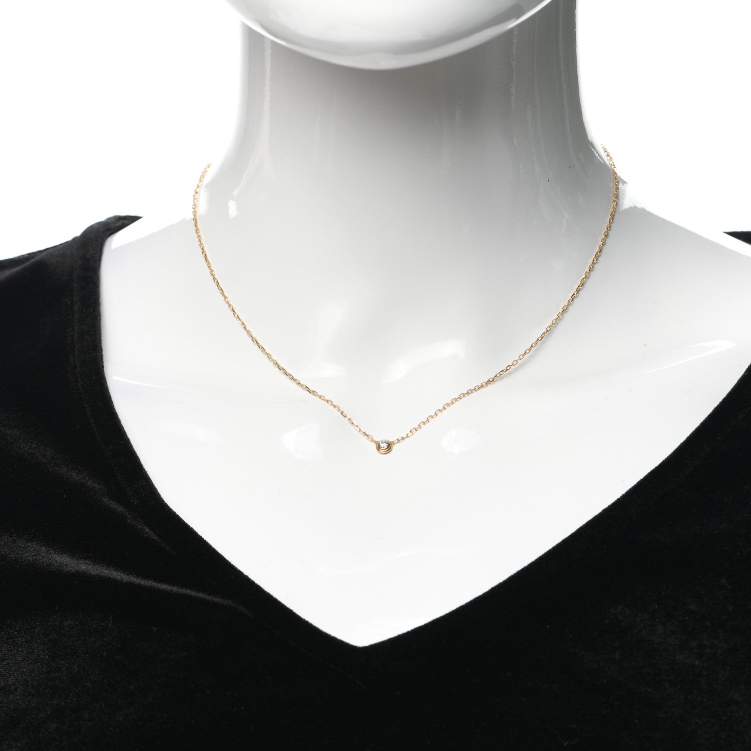 Cartier 18K Yellow Gold Diamond SM D'Amour Pendant Necklace 2 of 7