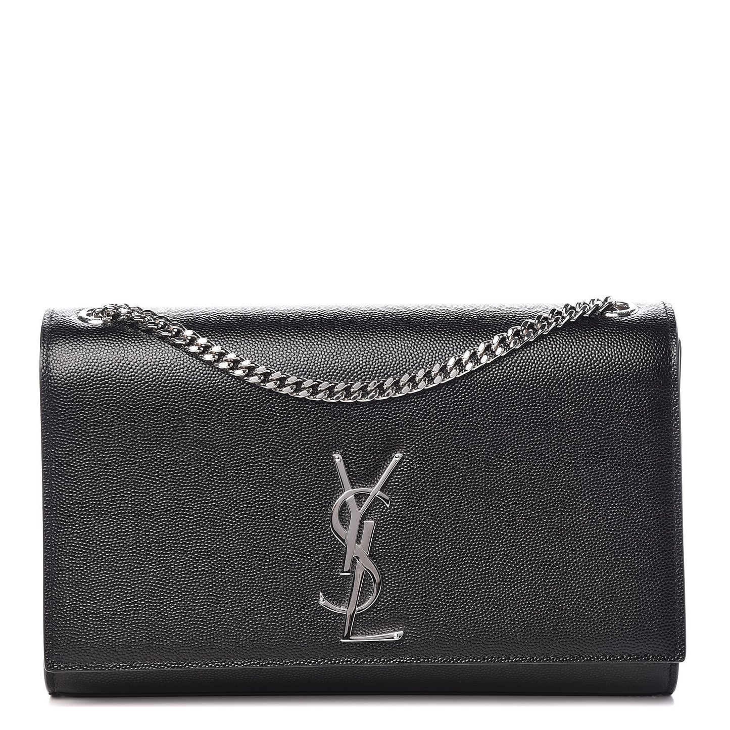 Grain De Poudre Medium Classic Monogram Kate Satchel Black