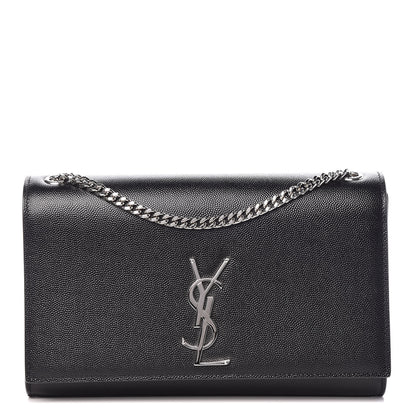 Saint Laurent Grain De Poudre Medium Classic Monogram Kate Satchel Black 1 of 9