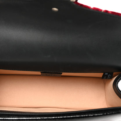 Gucci Velvet Skipper Crystal GG Monogram Small Dionysus Shoulder Bag Red Cipria Black Black Diamond 5 of 8