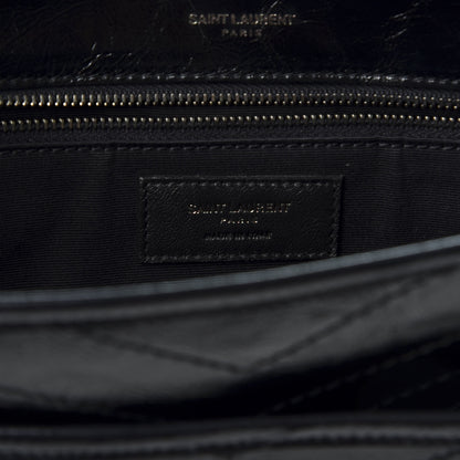 Saint Laurent Crinkled Calfskin Matelasse Monogram Large Niki Chain Satchel Black 8 of 10
