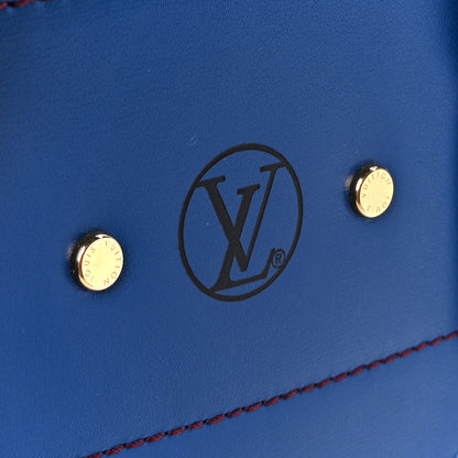Louis Vuitton Calfskin Monogram City Steamer MM Blue Burgundy White 10 of 16