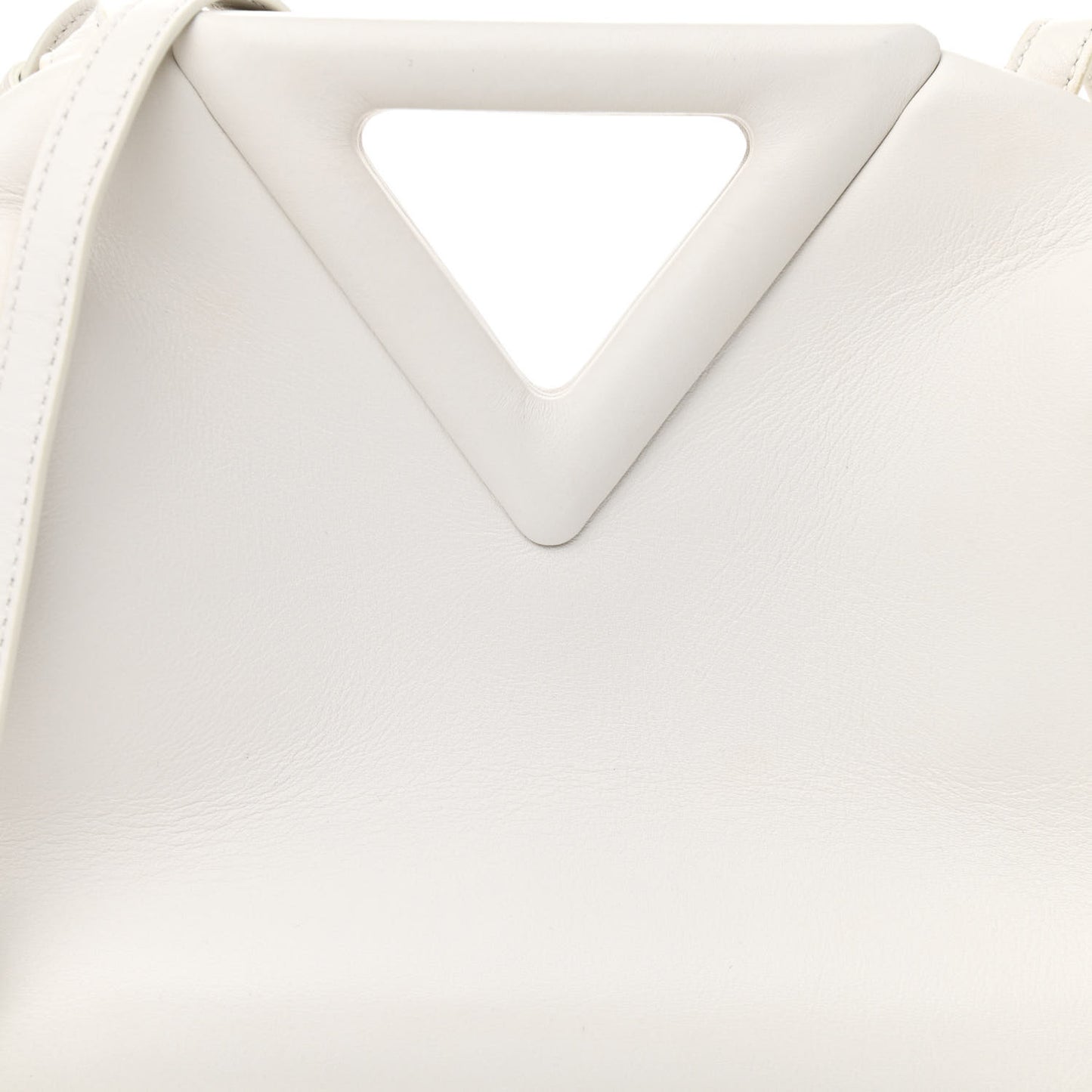 Calfskin Small The Point Triangle Bag Chalk