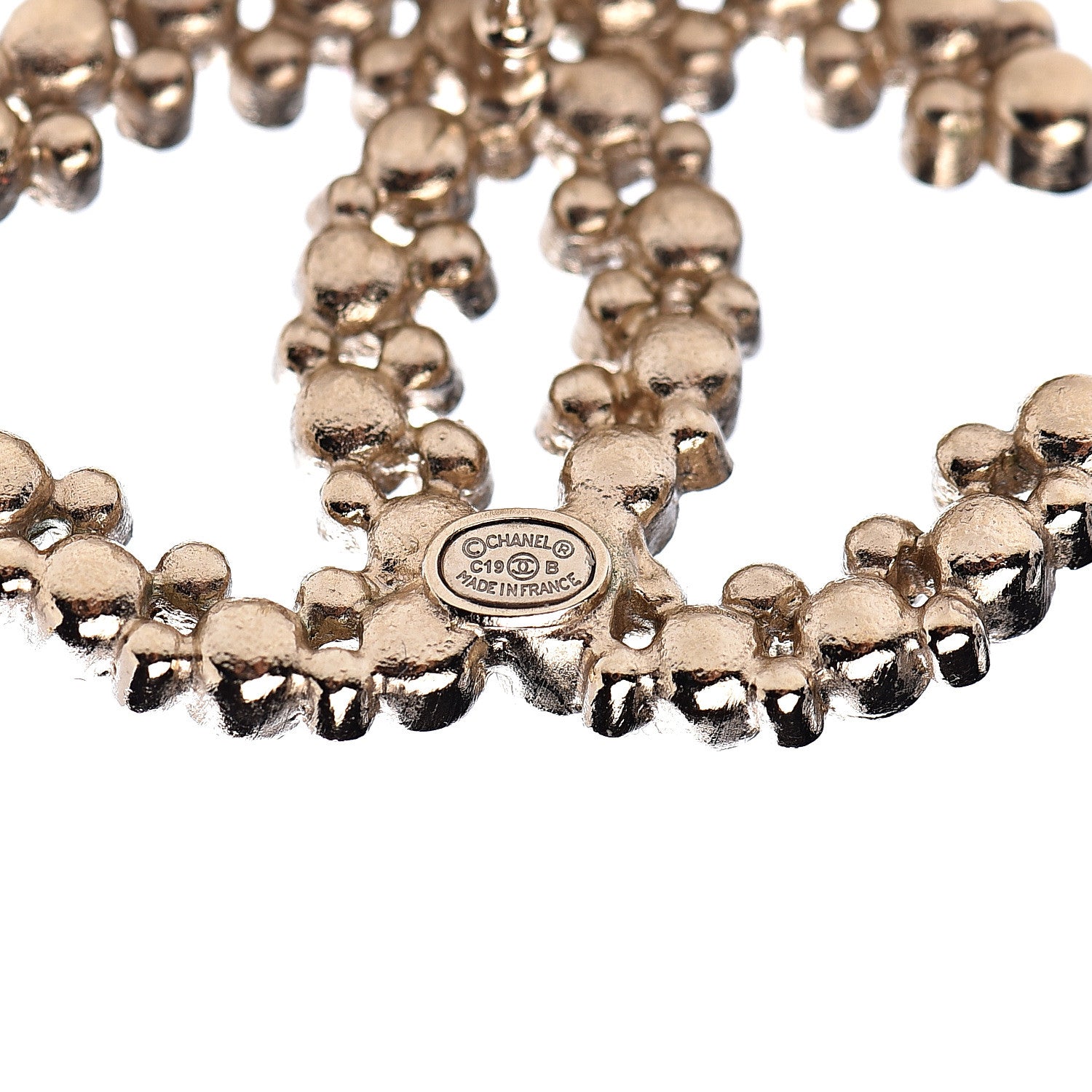 Chanel Pearl Crystal CC Earrings Gold 3 of 4