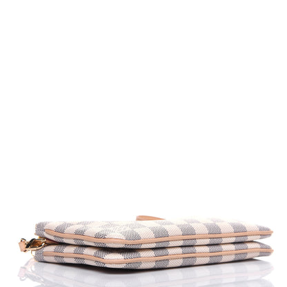 Louis Vuitton Damier Azur Double Zip Pochette 4 of 9