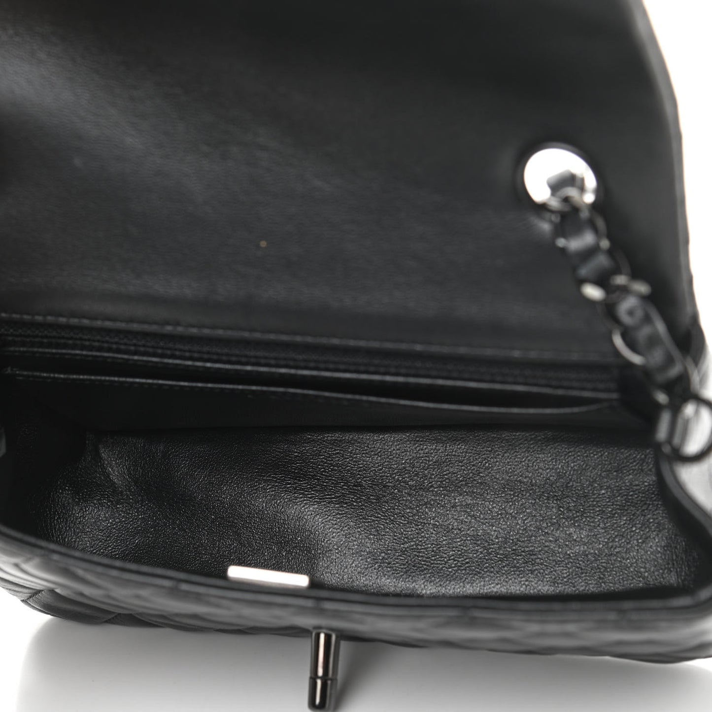 Lambskin Quilted Mini Rectangular Flap So Black
