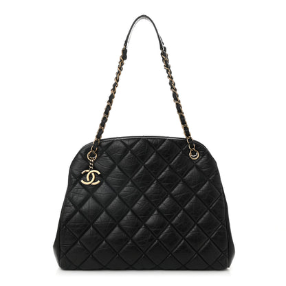Chanel Aged Calfskin Large Just Mademoiselle Bowling Bag Black 1 of 10
