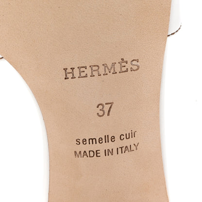 Hermes Calfskin Oasis Sandals 37 White 7 of 10
