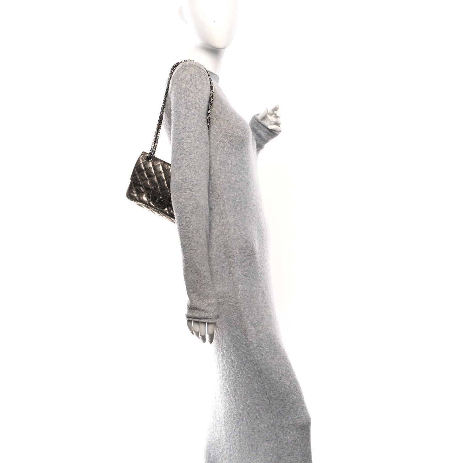 Chanel Aged Calfskin Quilted 2.55 Reissue Mini Flap Dark Silver 2 of 10