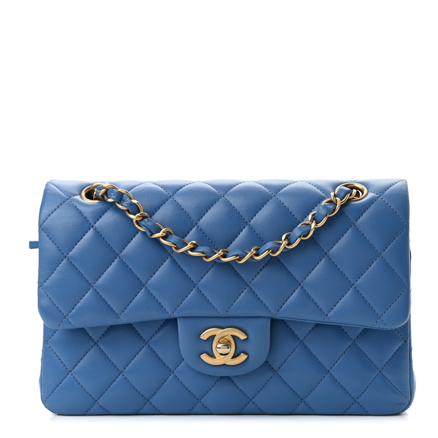 Chanel Lambskin Quilted Small Double Flap Blue 1 of 9