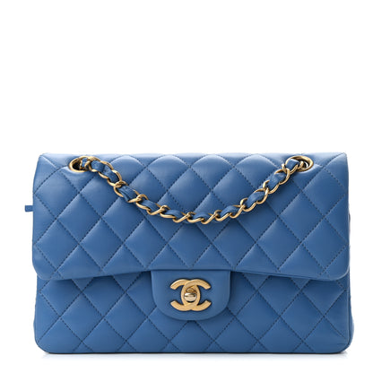Chanel Lambskin Quilted Small Double Flap Blue 1 of 9
