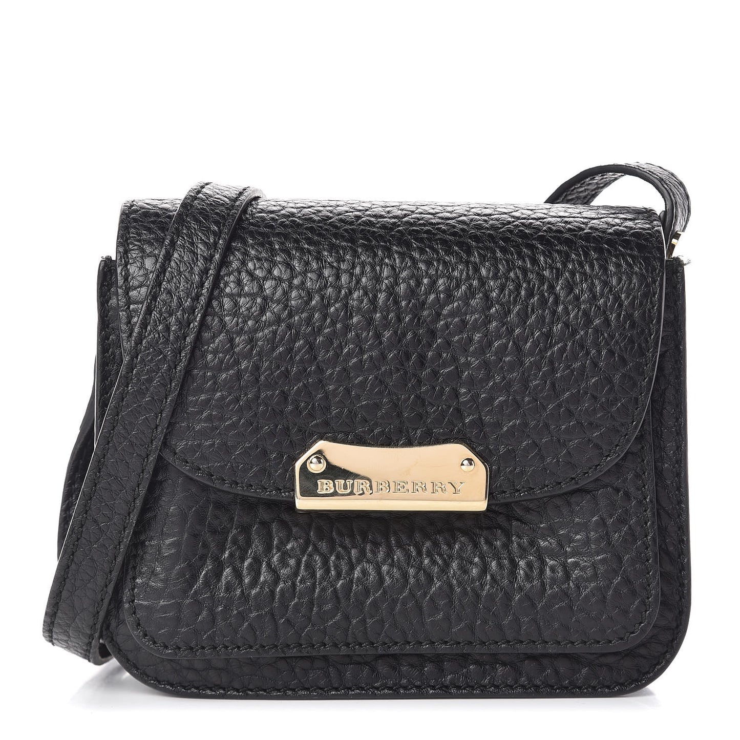 Grainy Calfskin Heritage Grain Mini Crossbody Bag Black